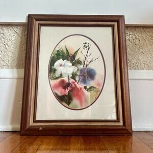 Vintage Gustave Wander Floral Watercolor Print Framed 1980